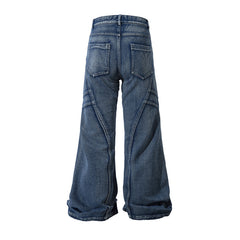 American Men Jeans Washed Loose Pants Wide Leg Pants