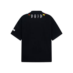 80s Casual Classics Shirts Embroidered Letter Necklace Short Sleeve T-Shirt Oversize Loose Top