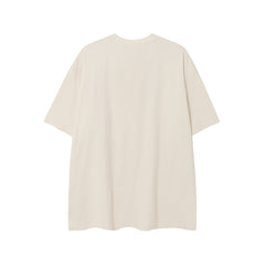 Camisas Vintage Hombre Cartoon Print Short Sleeve T-Shirt Crew Neck Rabbit Print Vintage Loose Top