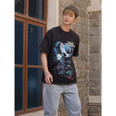 Film Star T Shirt Cotton Loose Nostalgic Short Sleeve American Retro Trendy T-shirt