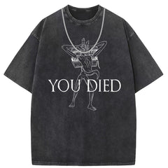 Men T Shirts Cotton printed short-sleeved T-shirt washed and old