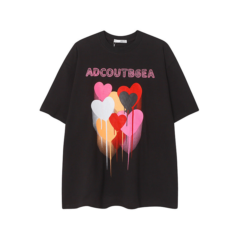 Camisas Vintage Hombre Vintage Love Graffiti Short Sleeve T-Shirt