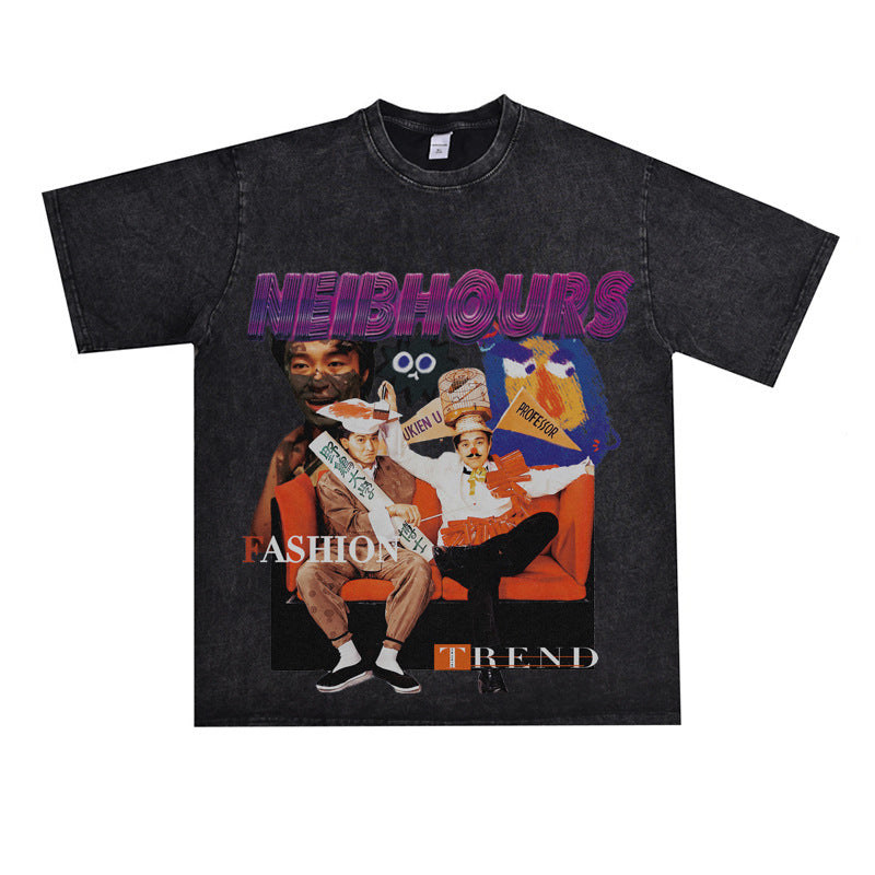 Film Star T Shirt Movie Zhou Xingchi Andy Lau Short Sleeve American Retro Loose T-shirt