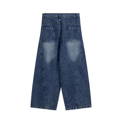 American Men Jeans Vintage Loose Casual Wide Leg Tooling Pants