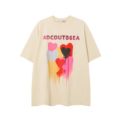 Camisas Vintage Hombre Vintage Love Graffiti Short Sleeve T-Shirt