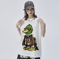 Men T Shirts Hand Painted Oil Painting Green Head