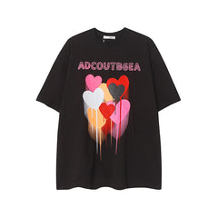 Camisas Vintage Hombre Vintage Love Graffiti Short Sleeve T-Shirt