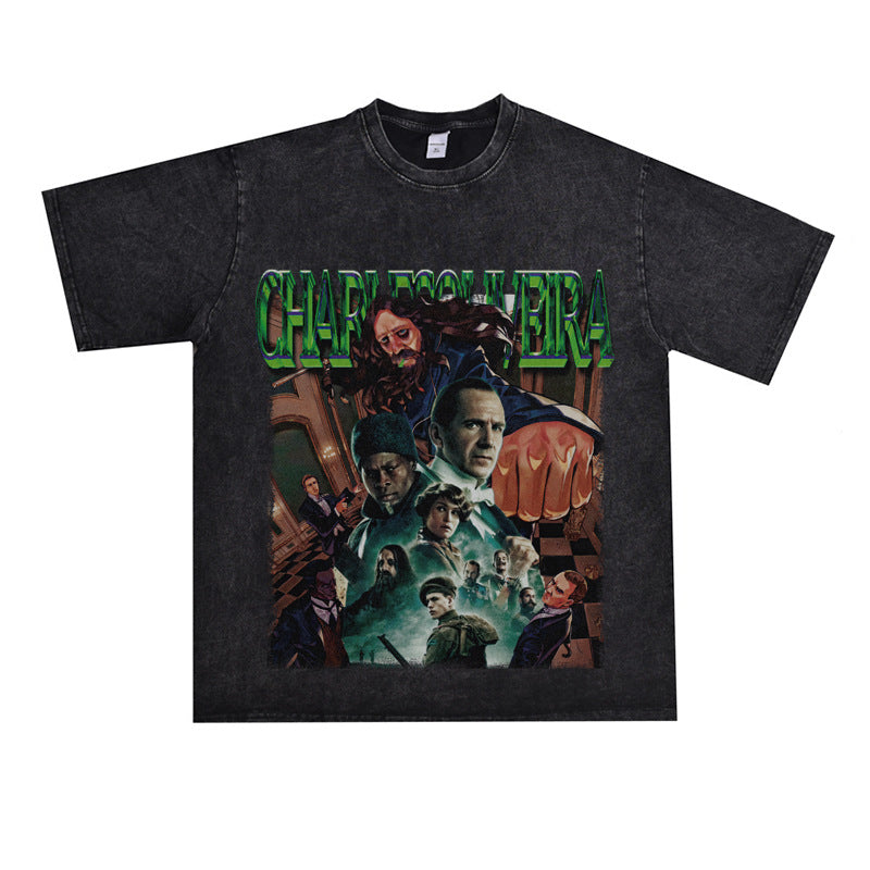 Film Star T Shirt Ace Agent Movie Short Sleeve Loose Retro American Print T-shirt