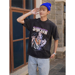 Film Star T Shirt Movie Old Ghost Electricity Experts Pure Cotton Loose Short Sleeve American Retro Trendy T-shirt