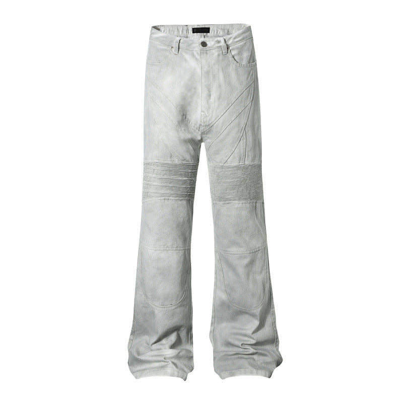 American Mens Jeans Old Washed White Jeans