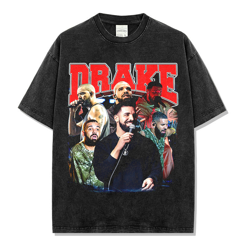 Drake T Shirts Hip Hop Drake Print Short Sleeve