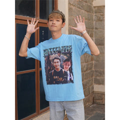 Film Star T Shirt Stephen Chow King of Comedy Cotton Short Sleeve Loose Retro T-shirt for Men