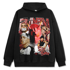 Detroit Eminem Hoodie Vintage Eminem Printed Cotton Hoodie