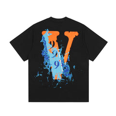 Juice WRLD T Shirt Vlone & Juice WRLD Joint Name Wave Printed T-shirt Loose Hip Hop