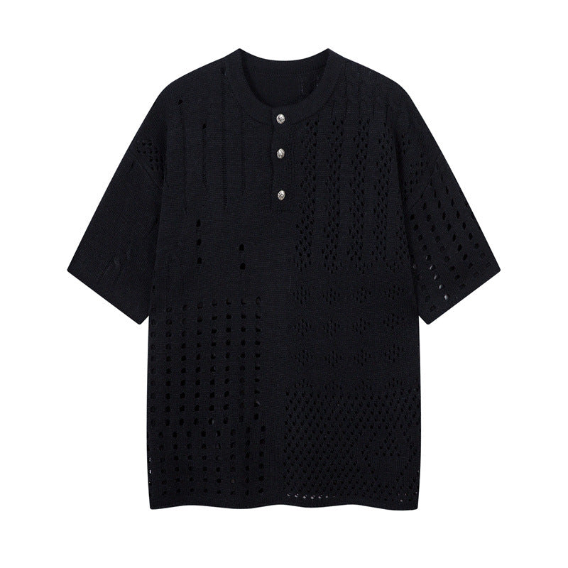80s Casual Classics Shirts Hollow Knitted Sweater Loose Top