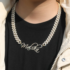 Jewelry Hip Hop Cuban Chain Letter Necklace Diamond Pendant Necklace, Custom rapper Alphabet Pieces