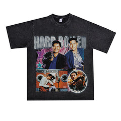 Film Star T Shirt Short Sleeve Retro American Street T-shirt for Men and Women