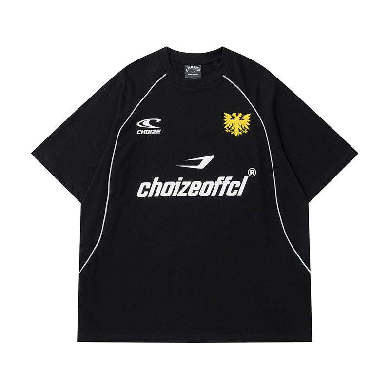 Camisas Vintage Hombre Alphabet Print Short Sleeve T-Shirt