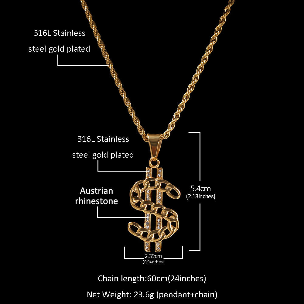 Jewelry Creative Cross Pendant Necklace Animal Cannabis rapper Dog Tags