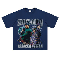 Film Star T Shirt Movie All-around Ambush Loose Retro Street Cotton Personality round Neck T-shirt Men and Women