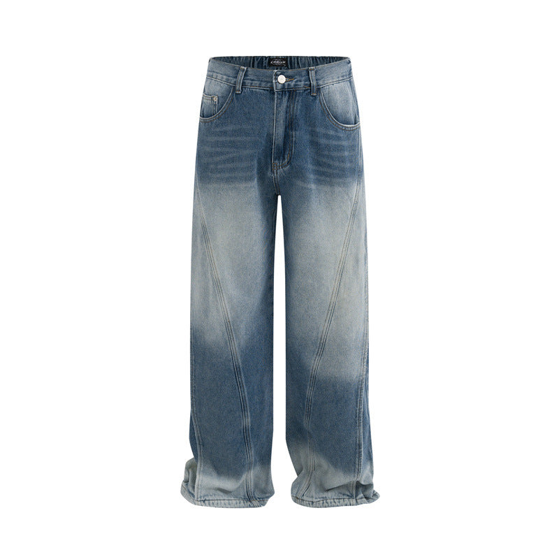 American Mens Jeans Fall Loose Jeans Straight Pants