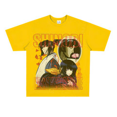 Film Star T Shirt Cartoon Anime Movie Jia He Fa Ren Post Loose Retro Street Cotton T-shirt