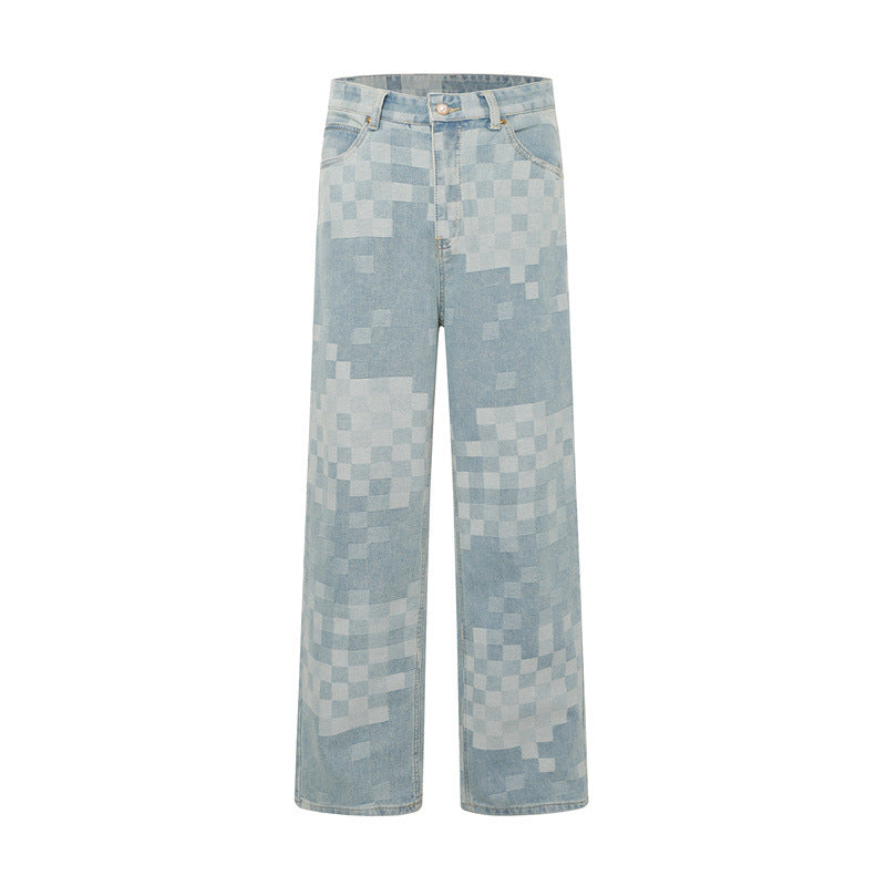 American Mens Jeans Vintage Washed Old Jeans