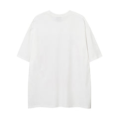 Camisas Vintage Hombre Vintage Alphabet Print Short Sleeve T-Shirt oversize