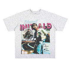 Film Star T Shirt Jay Chou Short Sleeve Retro Street Printed round Neck T-shirt for Men and Women