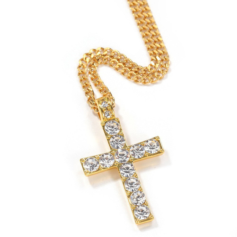 Jewelry Hip Hop Cross Diamond Pendant Necklace Crosses