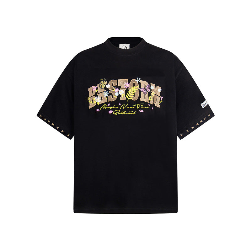 80s Casual Classics Shirts Flower Embroidery Short Sleeve T-Shirts