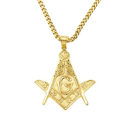 Jewelry Hip Hop Stainless Steel Masonic Pendant Necklace