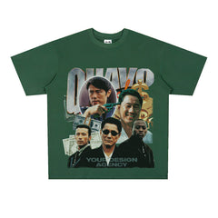 Film Star T Shirt Loose Japanese Style Retro Street Cotton T-shirt Men