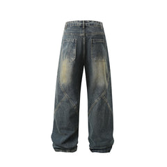 American Mens Jeans Retro Straight Pants