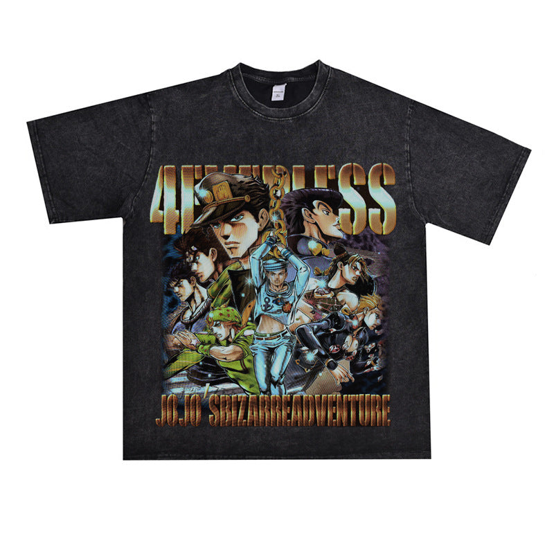 Film Star T Shirt Short Sleeve Loose Retro American Style Trend Cotton T-shirt