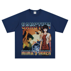 Film Star T Shirt Loose American Retro Street Cotton T-shirt for Men and Women