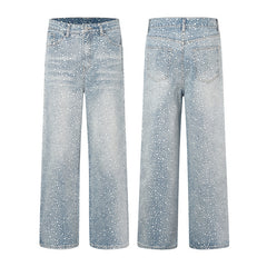 American Men Jeans Vintage Wash Old Straight Jeans