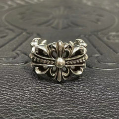 Chrome Heart Ring with Diamonds in White Gold