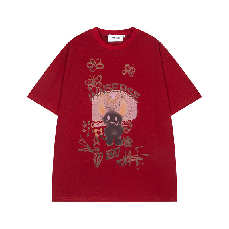 Ellie Seattle Shirt Cartoon Crew Neck T-Shirt Loose Casual Top