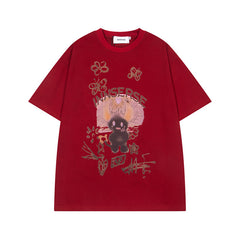 Ellie Seattle Shirt Cartoon Crew Neck T-Shirt Loose Casual Top