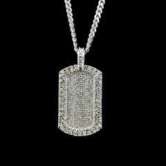 Jewelry Hiphop Diamond Army Pendant Necklace Dog Tags