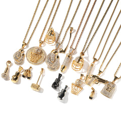 Jewelry Hip Hop Necklace Boxing Gloves Helmet Jersey Axe Hammer Pendant Necklace