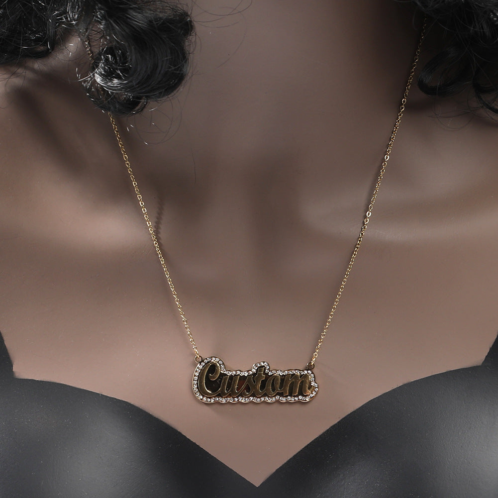 Jewelry Hip Hop Alphabet Necklace Custom Alphabet Word Up Alphabet Pieces