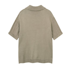 80s Casual Classics Shirts Summer Sports Knitted Boys Loose T-Shirt V-Neck