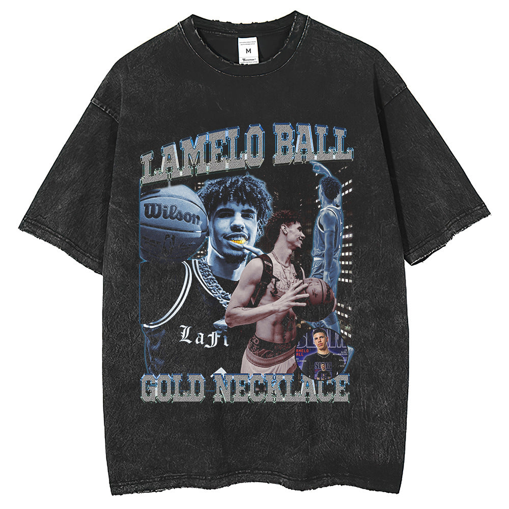 Men T Shirts Bottom Shirt Summer Star T-Shirt Short Sleeve Vintage