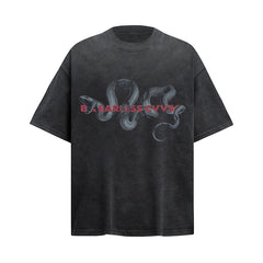 Ellie Seattle Shirt represents Washed Heavy Industries Digital Snake Print Loose Short Sleeve T-Shirt