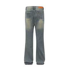 American Mens Jeans Vintage Washed Wide Leg Jeans