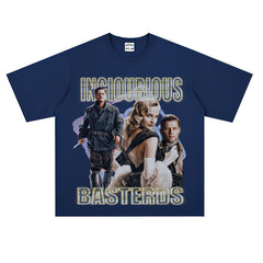 Film Star T Shirt Loose Heavy Weight Retro Street Cotton T-shirt American Men and Women