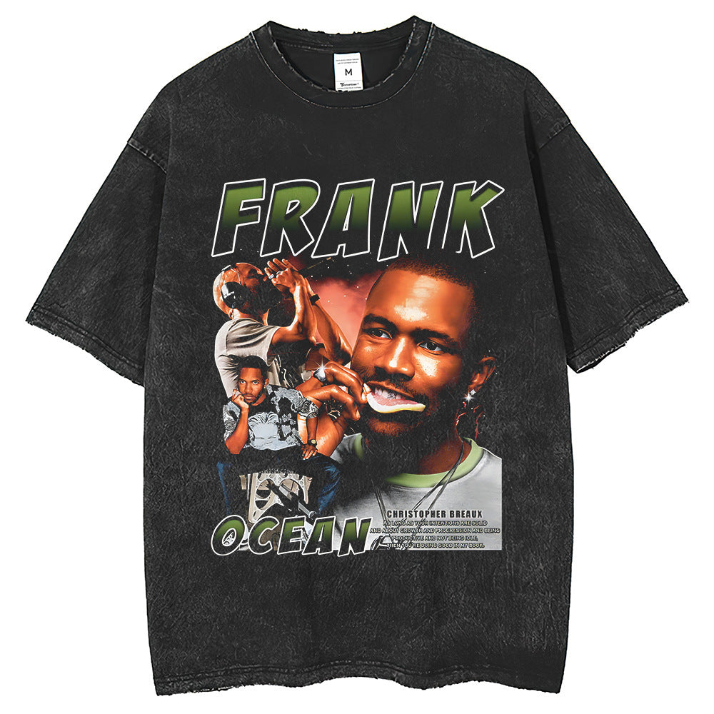 Men T Shirts Hip Hop Vintage Short Sleeve Rapper T-Shirt Street