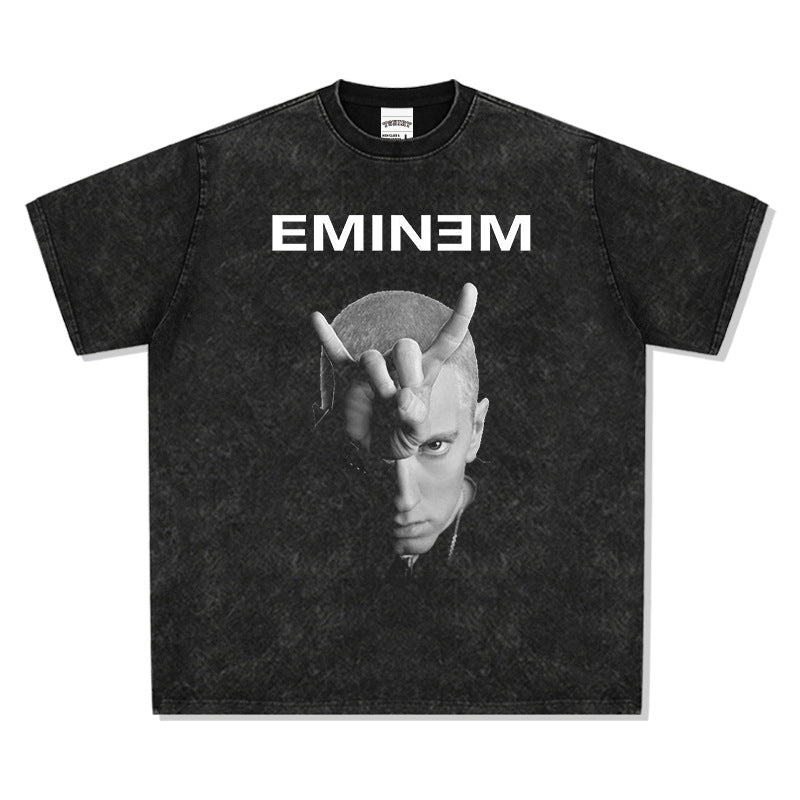 Detroit Eminem T Shirt Vintage Washed Old Cotton T-Shirt